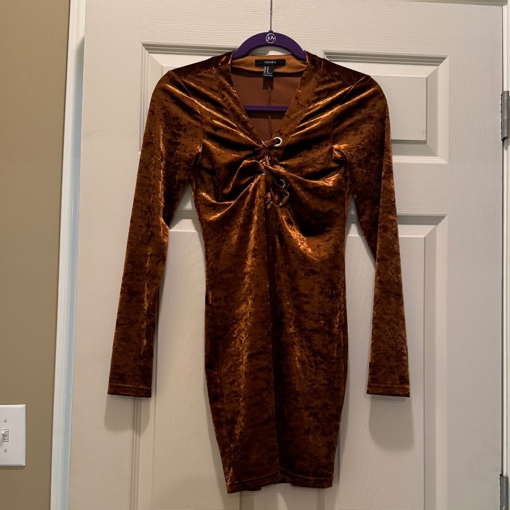 Forever 21 Brown Velvet Mini Dress